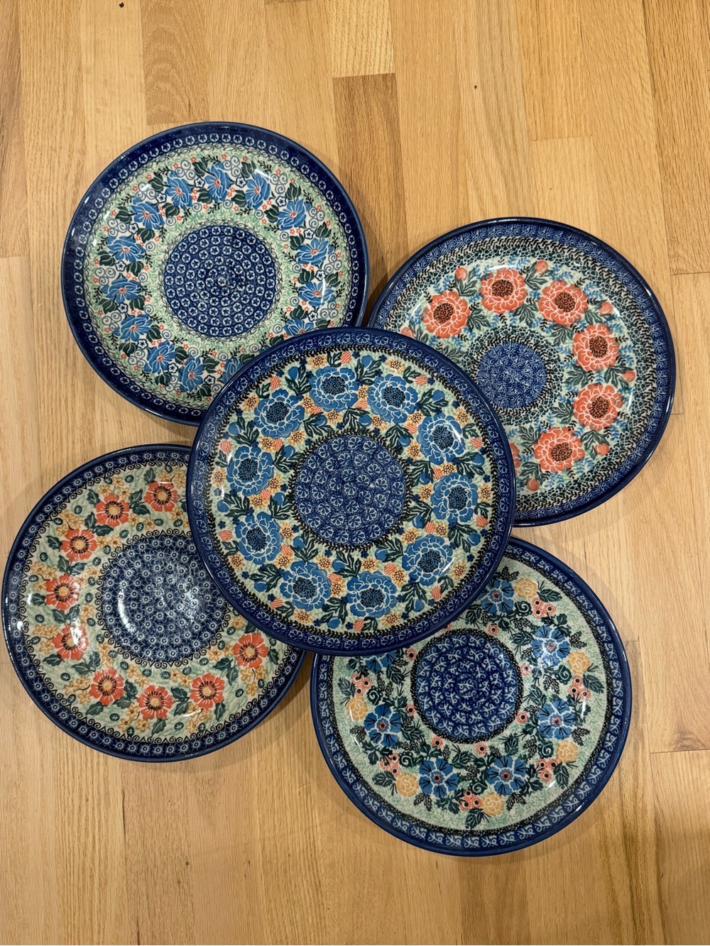 Polish Pottery | Hand-Painted  Floral Ceramic ~ Dinner Plate